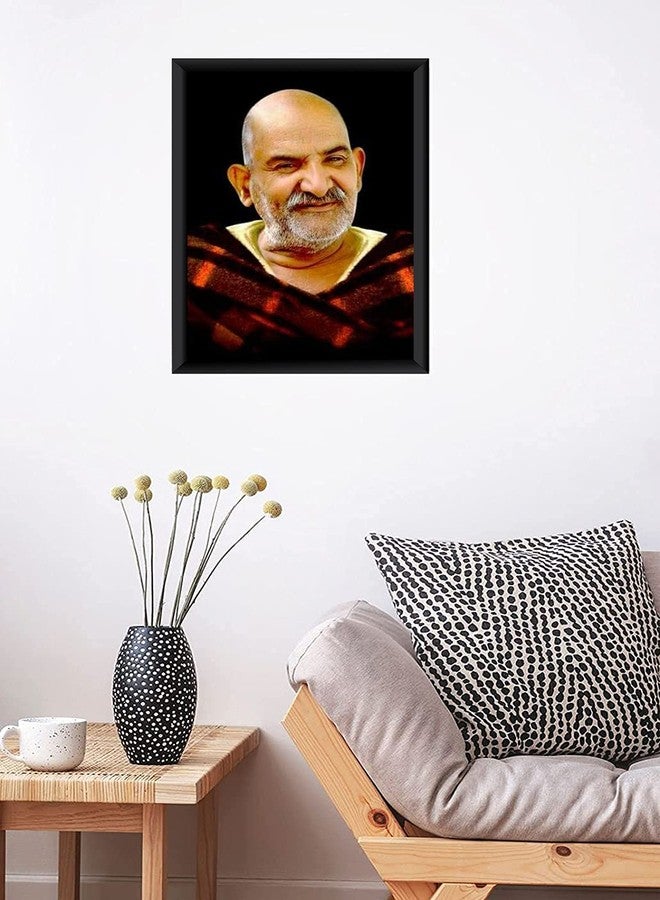 ZIG-ZAG zig zag Neem Karoli Baba Photo Picture Frame For Wall / table Size Meedium( 7x9 inches , Acrylic Glass) Black Vertical - Image 2
